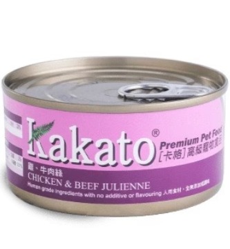 Kakato雞,牛肉絲高級寵物鮮食罐170g (貓狗合用)