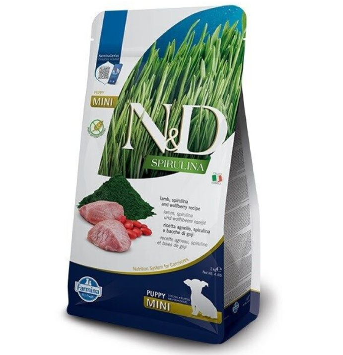 Farmina N&D Spirulina系列 螺旋藻羊肉+枸杞 幼犬(小粒)乾糧  2kg
