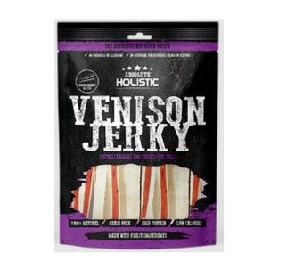 Absolute Holistic Oven Baked Grain Free Venison & Whitefish Sandwich Jerky 100g