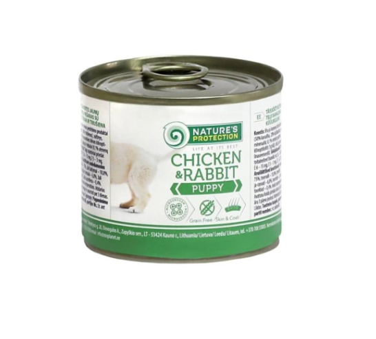 NATURE'S PROTECTION 保然  雞肉及兔肉 幼犬用主食罐200g
