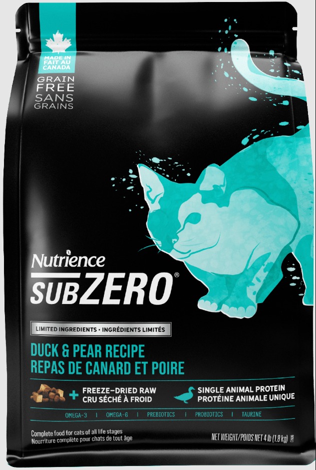 Nutrience SUBZERO 單一動物蛋白系列 無穀物、鴨肉、梨 全貓糧 4lb #2606