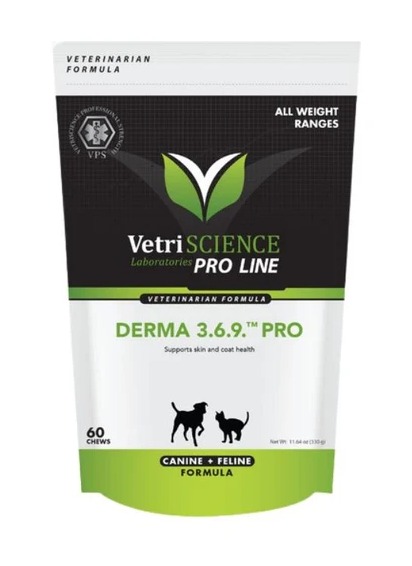 VetriScience Derma 3,6,9 Pro 貓犬用皮膚保健咀嚼粒60粒