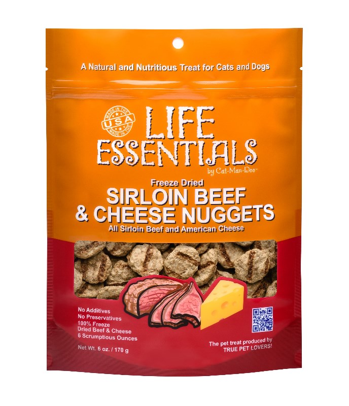 Cat-Man-Doo Life Essentials Freeze Dried Sirloin Beef & Cheese Nuggets 凍乾脫水沙朗牛肉加芝士粒 3oz 美國製造