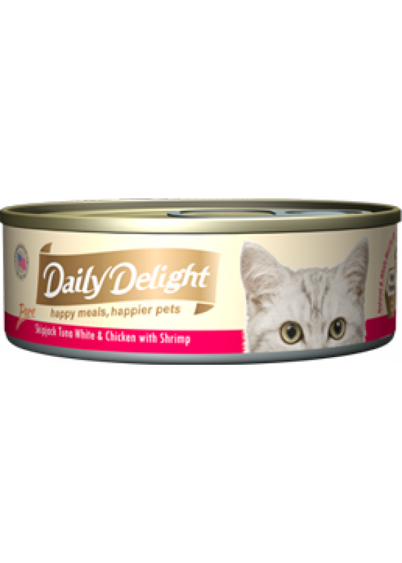Daily Delight Skipjack Tuna White & Chicken With Shrimp Canned Cat Food 80g #DD45