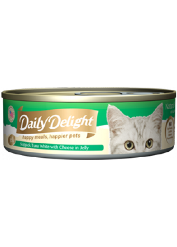 Daily Delight Skipjack Tuna White With Cheese In Jelly Canned Cat Food 80g #DD52
