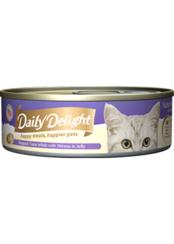 Daily Delight Skipjack Tuna White & Shirasu (In Jelly) Canned Cat Food 80g #DD55