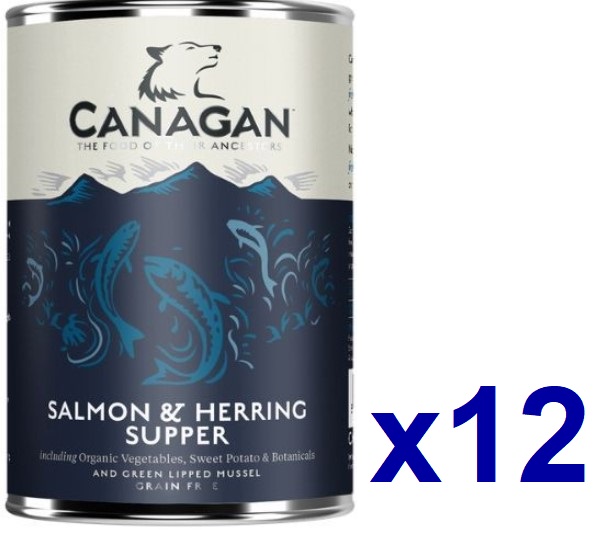 CANAGAN 三文魚及鯡魚配方狗罐頭400G (12罐)