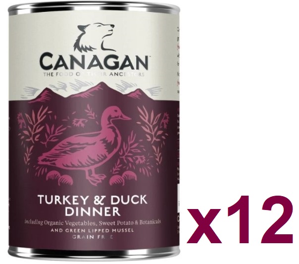 CANAGAN 火雞伴鴨肉配方狗罐頭 400G (12罐)