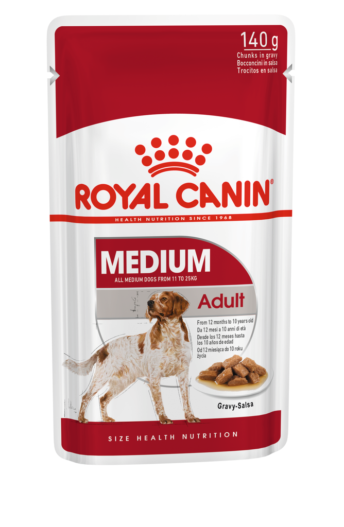 Royal Canin Medium Adult (Gravy)中型成犬肉湯包140g*10包 