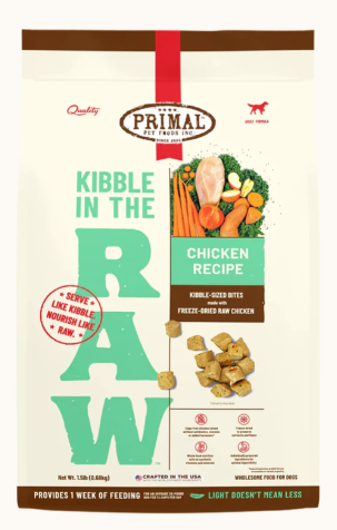 Primal Kibble in the Raw Chicken Recipe for Dogs 9lb