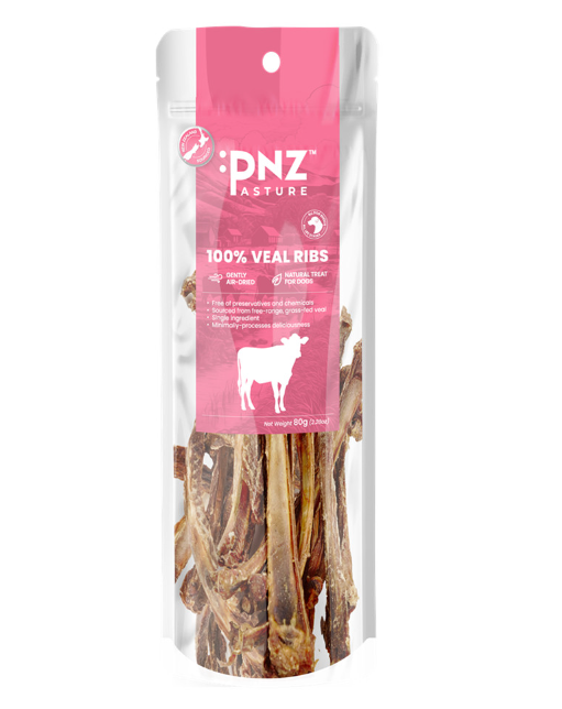 PNZ Air-Dried 100% Veal Ribs for Dogs 80g