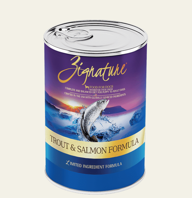 Zignature 超越鱒魚及 三文魚配方狗罐頭 13oz