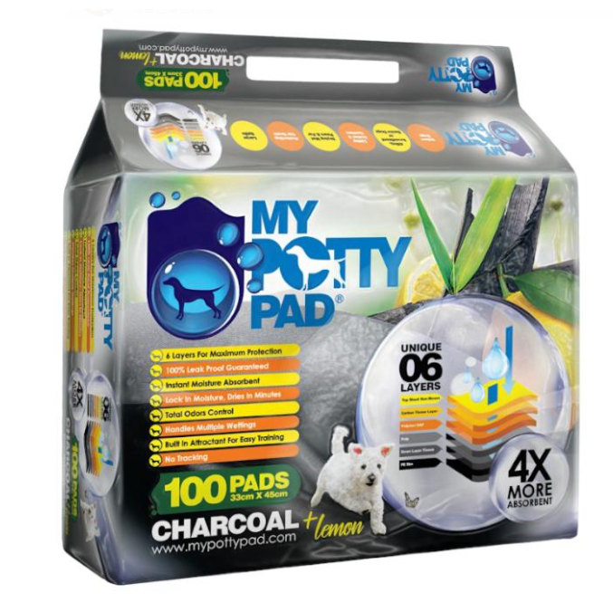 My Potty Pad Pee Pad For Dogs (Charcoal+Lemon) 33cmX45cm 100pcs