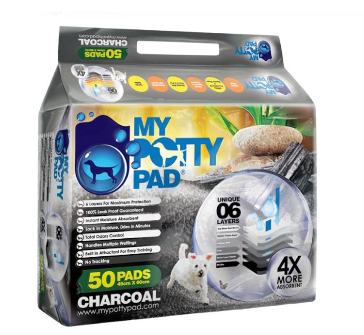 My Potty Pad Pee Pad For Dogs (Charcoal) 45cmX60cm 50pcs