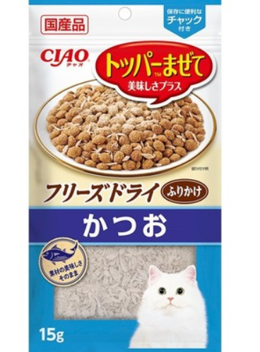 CIAO 凍乾鰹魚肉鬆 拌飯素 貓小食15g #CS-232