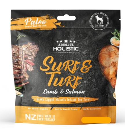 Absolute Holistic 低溫風乾放牧羊+三文魚狗小食200g