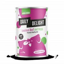 Daily Delight Grain Free Luscious Beef And Veggy Canned Dog Food 375g