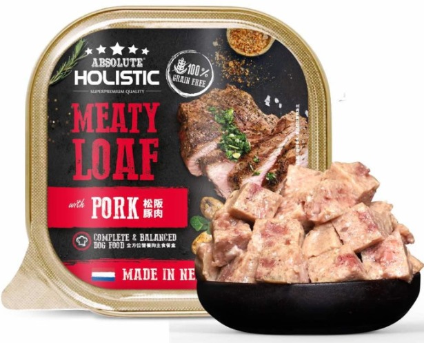 Absolute Holistic 全方位營養無穀物 厚切松板豚肉 狗主食餐盒 狗罐頭100g