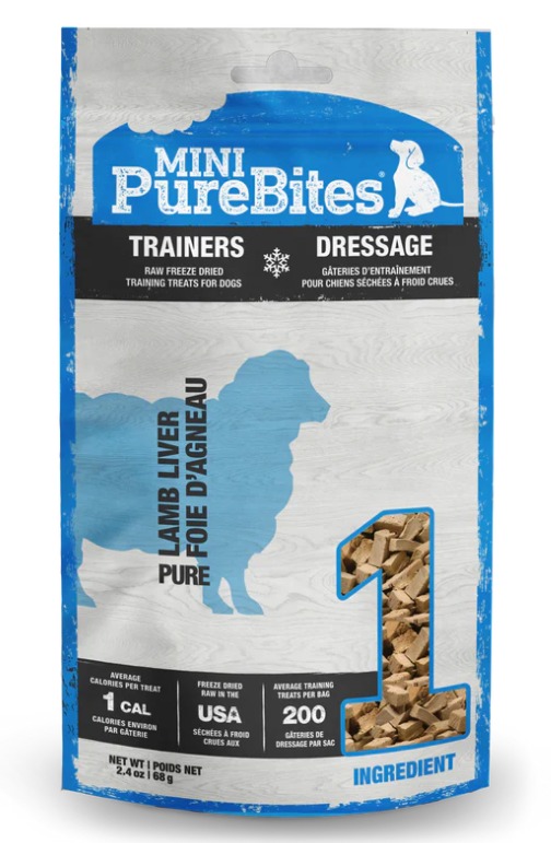 PureBites Freeze Dried Lamb Liver (Small Bites) Dog Treats 68g