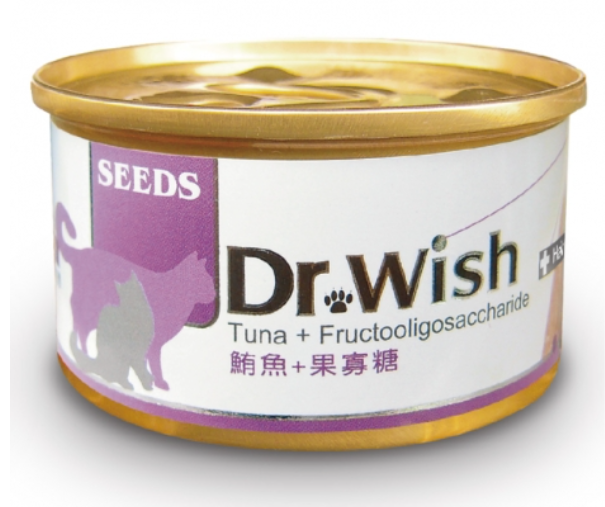 SEEDS Dr. Wish 愛貓營養(化毛球)食 (泥狀) 鮪魚+果寡糖 副食罐 貓糧85g