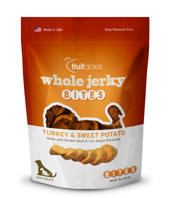 Fruitables Whole Jerky Bites Turkey & Sweet Potato Dog Treats 燒火雞加蕃薯片 狗小食 5oz
