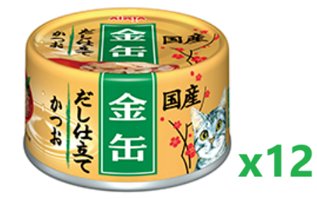 AIXIA 愛喜雅 日本製 金缶純鰹魚 貓罐頭 70g x12 #GCD-8