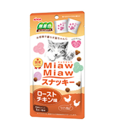 AIXIA 愛喜雅 日本製 Miaw Miaw 烤雞味 曲奇餅 貓小食 貓零食 5g x6袋  #MMS-9