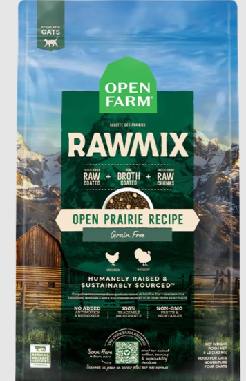 Open Farm Open Prairie Grain-Free RawMix Cats Food 2.25 LB