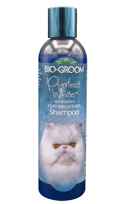 Bio-Groom Purrfect White Conditioning Coat Brightener Shampoo for Cats 8oz
