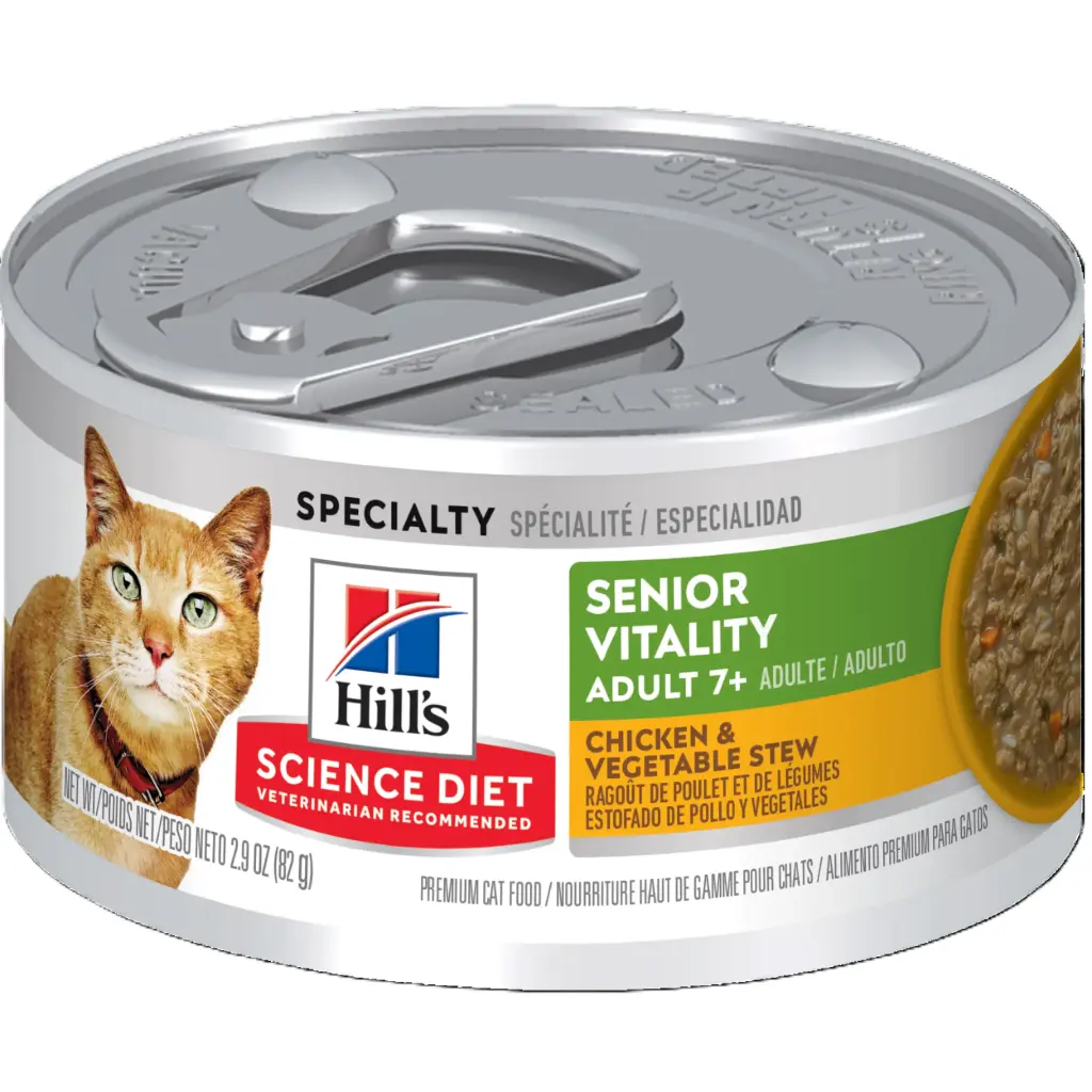 Hill's Science Diet Adult 7+ Senior Vitality Chicken & Vegetable Stew Cat Food 2.9oz