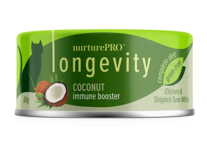 Nature Pro Longevity Grain-Free Immune Boost (Chicken & Skipjack Tuna White Meat with Coconut) Canned Cat Food 80g