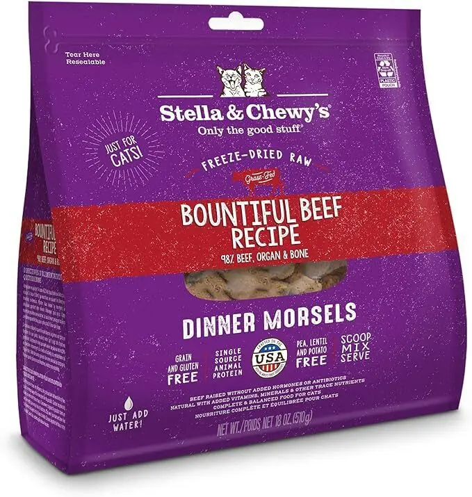 Stella & Chewy's Freeze-Dried Raw Bountiful Beef Dry Cat Food 18oz