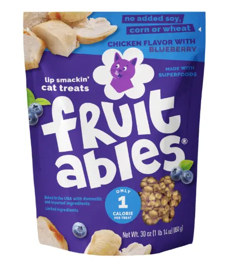 Fruitables Chicken Flavor With Blueberry Cat Treats 無添加 雞肉藍莓脆粒 貓小食 貓零食 2.5oz