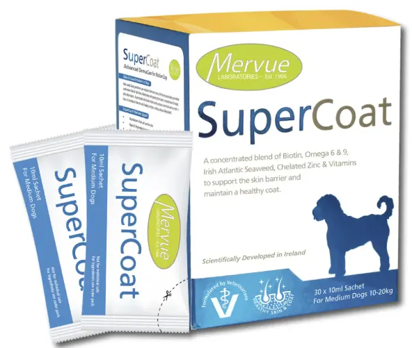 Mervue SuperCoat Hair & Skin Supplement For 10-20kg Dogs 10ml*30