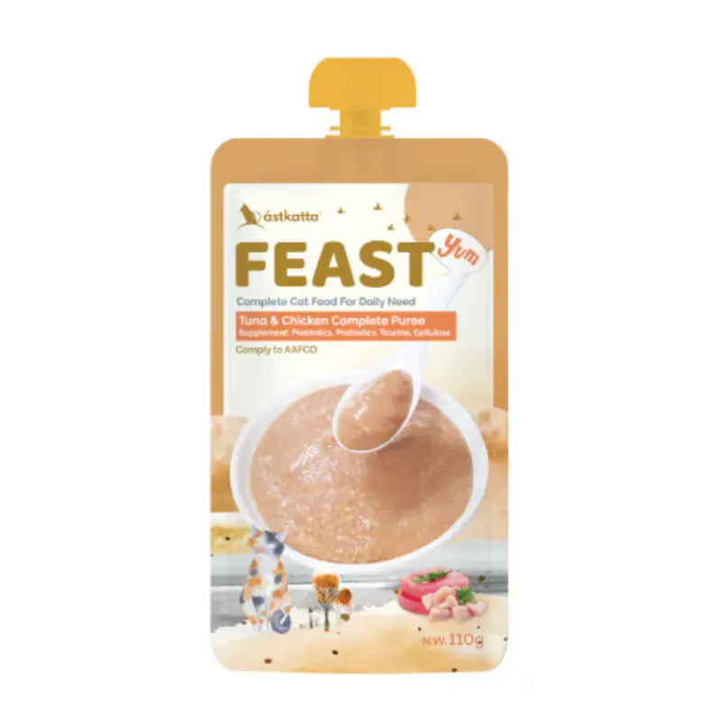 Astkatta Feast Tuna & Chicken Complete Puree Cat Pouch 110g