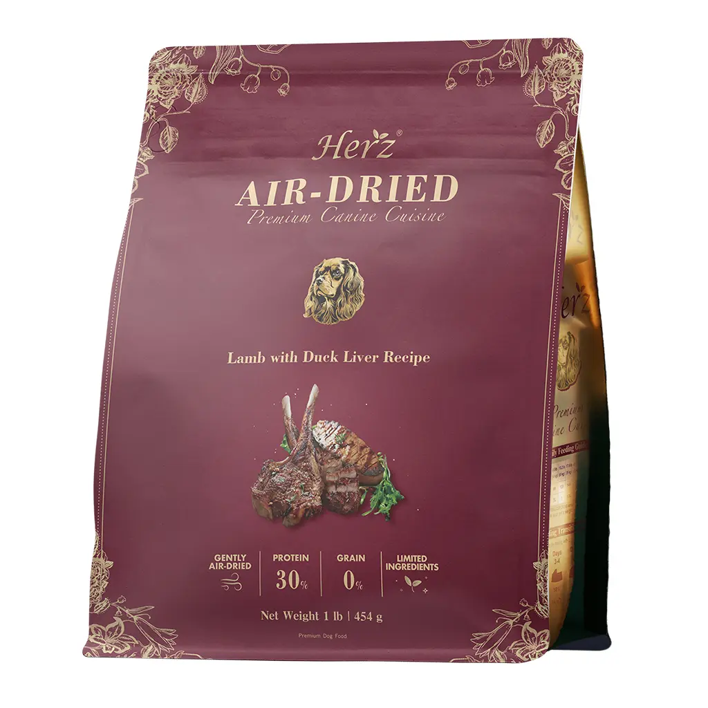 Herz 赫緻 美饌頂級 嫩羊佐頂級鴨肝 低溫風乾狗糧  1磅 / Herz Air-Dried Lamb with Duck Liver Recipe Dry Dog Food 1lb