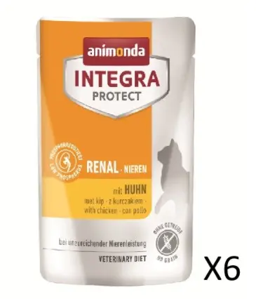 Animonda INTEGRA PROTECT 成貓 腎臟 雞肉配方 貓用保健濕包 貓糧 85g x6