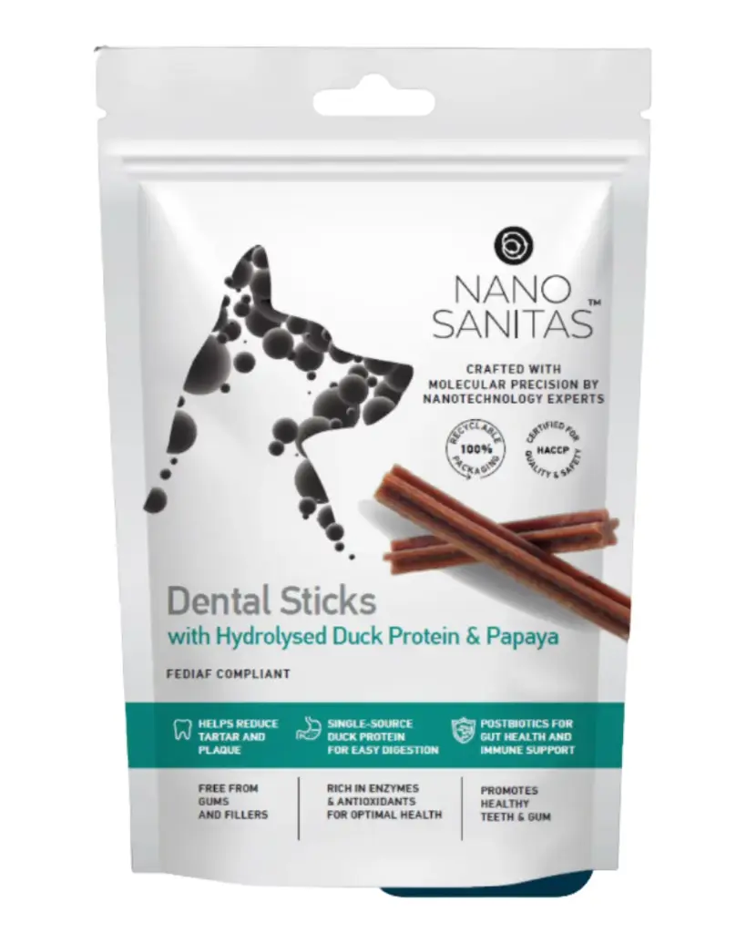 Nano Sanitas 水解鴨肉蛋白+木瓜籽 犬用潔齒棒 200g (8支)