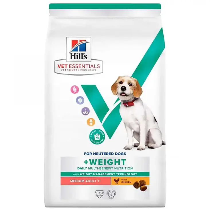 Hills Vet Essentials Medium Breed - Adult Dog 1+ Neutered Food 獸醫保健犬乾糧 已絕育成犬 1+ (中型犬) 2kg (#607477)