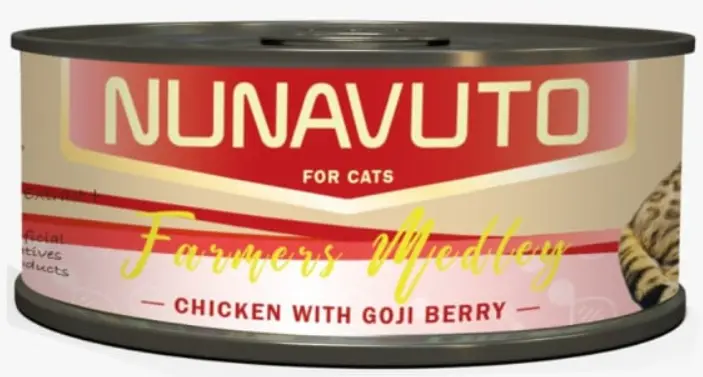NUNAVUTO FARMERS MEDLEY Chicken With Goji Berry Canned Cat Food 80g #NU-74