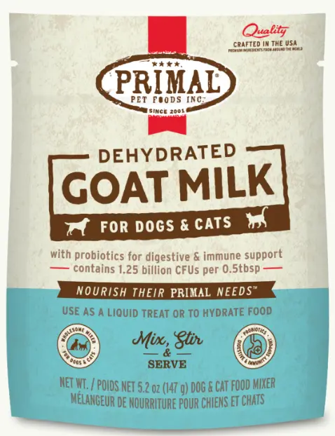 Primal Dehydrated Goat Milk (Pouch Size) for Dogs and Cats 5.2oz