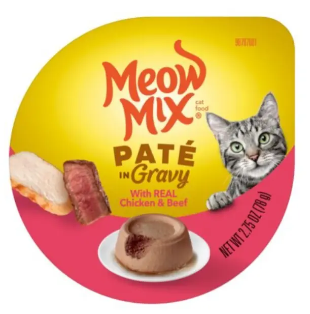Meow Mix Pate In Chicken & Beef Flavor Cupped Cat Food 78g