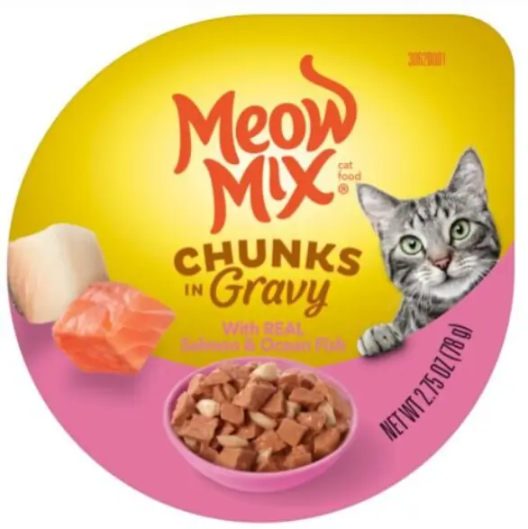 Meow Mix Chunks In Salmon & Ocean Fish Flavor Cupped Cat Food 78g