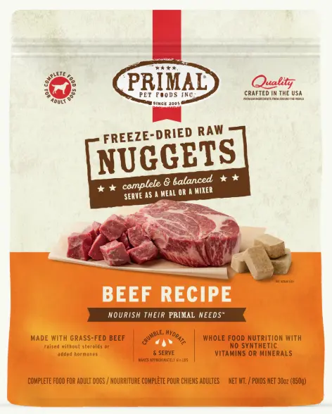 Primal Freeze Dried Beef Formula Dog Food 30oz