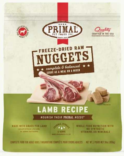 Primal Freeze Dried Lamb Formula Dog Food 30oz