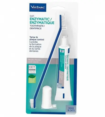 Virbac C.E.T. Oral Hygiene Kit Tooth Paste Set (Chicken Flavour) (For Cat and Dog)