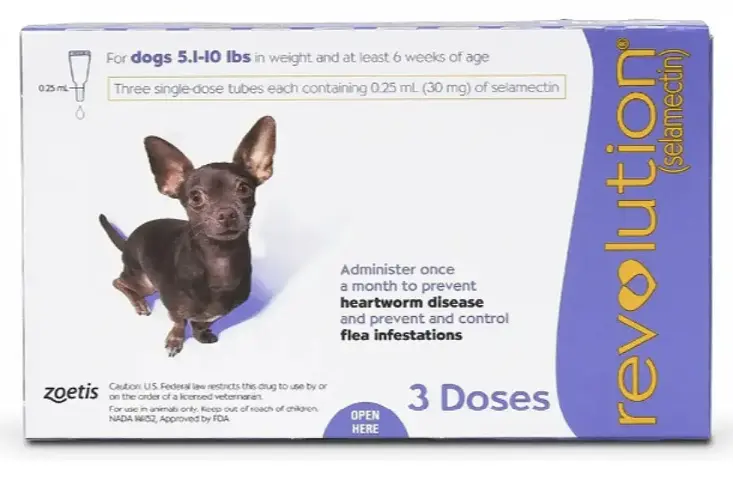 Revolution Flea and Worm Prevention For Toy Dogs (5.1lb - 10lb) #Purple 