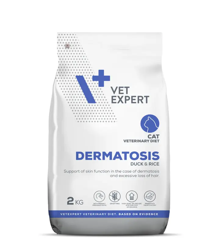 Vet Expert V+ Dermatosis (Duck & Rice) Dry Cat Food 2kg