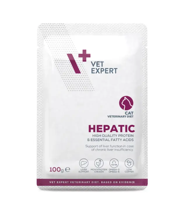 Vet Expert V+ Hepatic Cat Pouch 100g*12