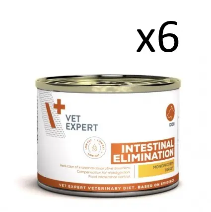Vet Expert V+ Intestinal Elimination Low Fat Canned Dog Food 200g *6